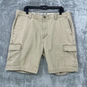 Tommy Bahama Cargo Shorts Mens Size 38 Beige Canvas Cotton Blend Casual Outdoor